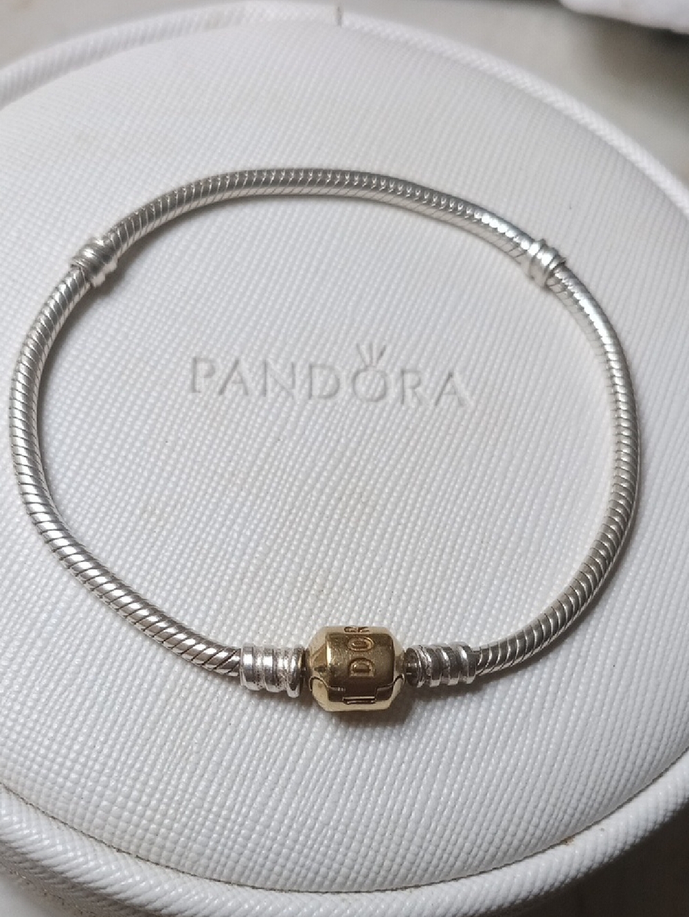 Pandora Solid 14k Gold Clasp & Silver Bracelet (Price Firm Unless Bundled)